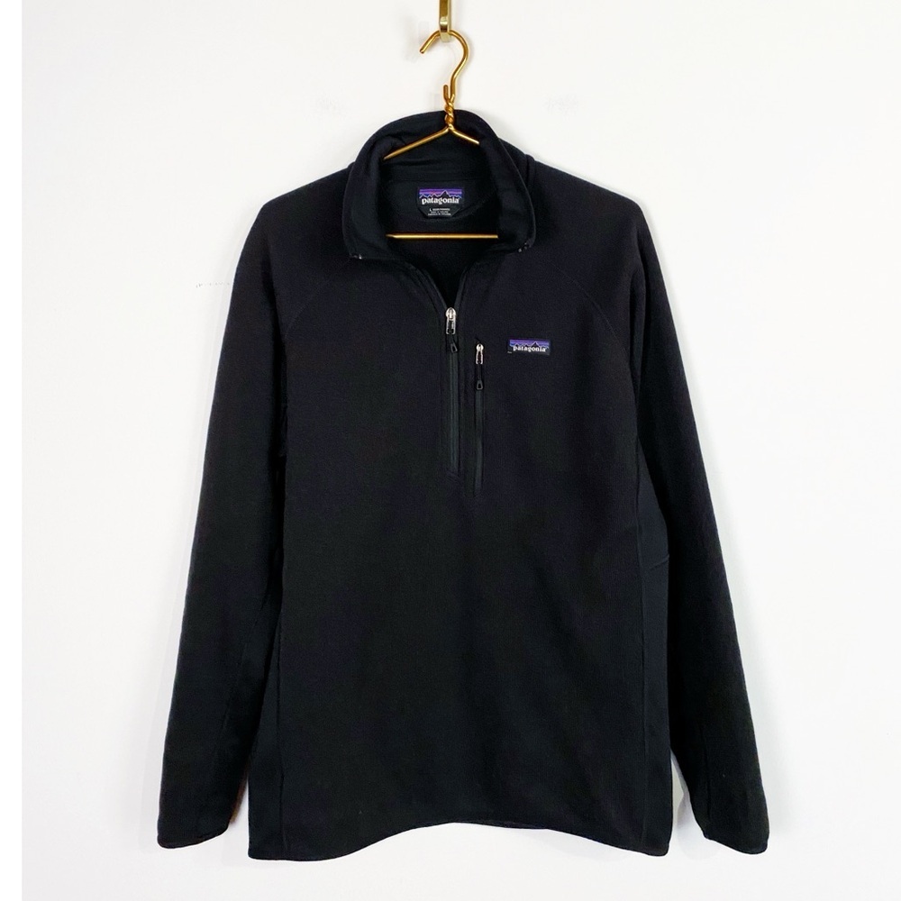 Patagonia Mens Better Sweater 1/4-Zip Fleece Black Pullover size L